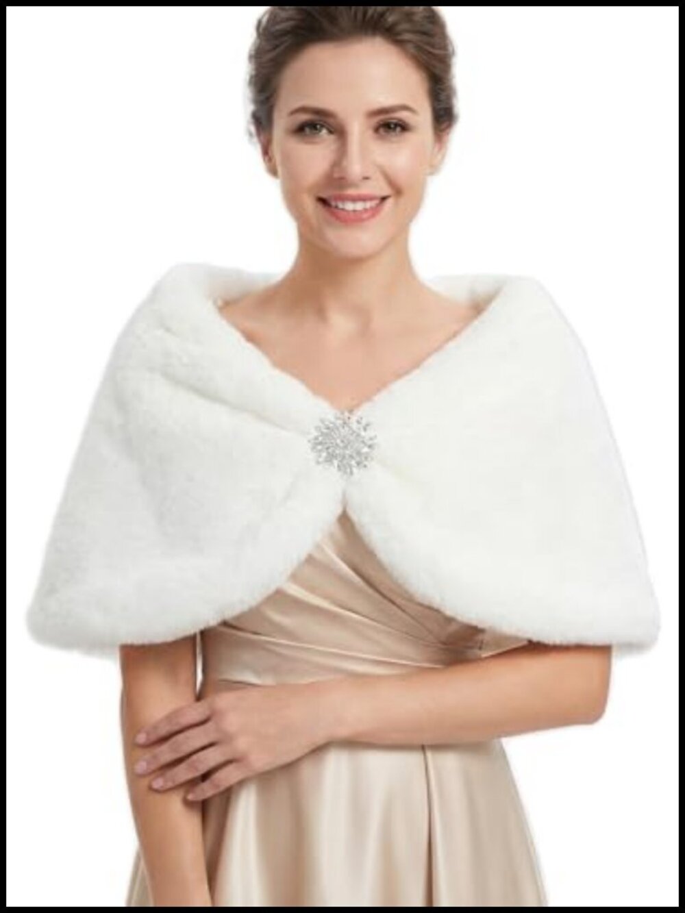 Faux Fur Shawl Stole Wrap Bridal Wedding Winter Cover Up